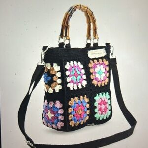 Noir Elegance Crocheted Bag